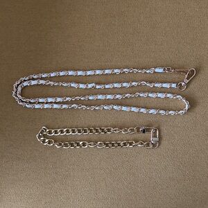 NWOT 2-Pc. Bag Chain/Leather Long Straps